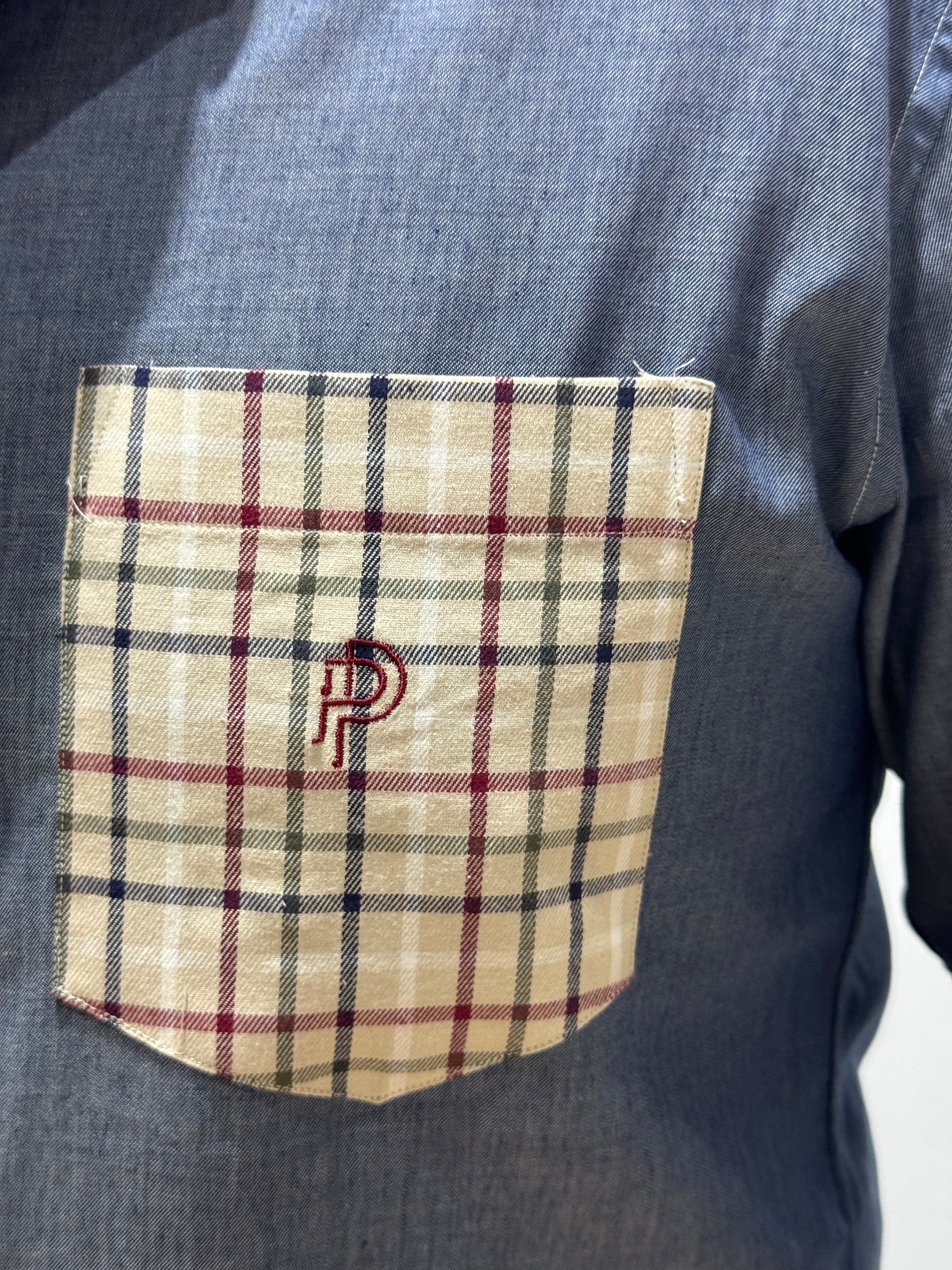 Camicia Regular Fit in Cotone Leggero con Dettagli Check - logo ricamato - Camiceria Pierro