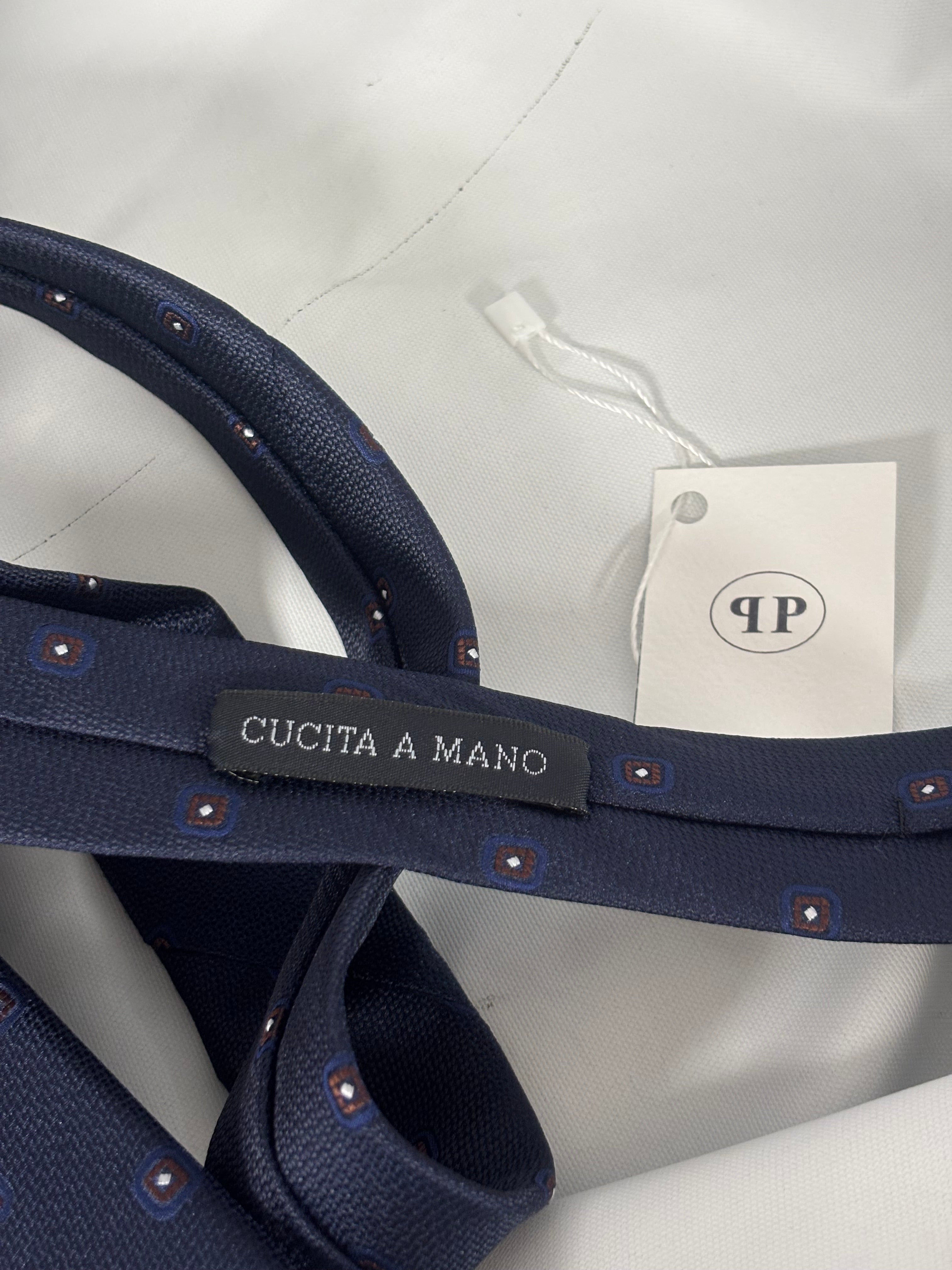 Cravatta blu navy pois - 8 cm - camiceria Pierro