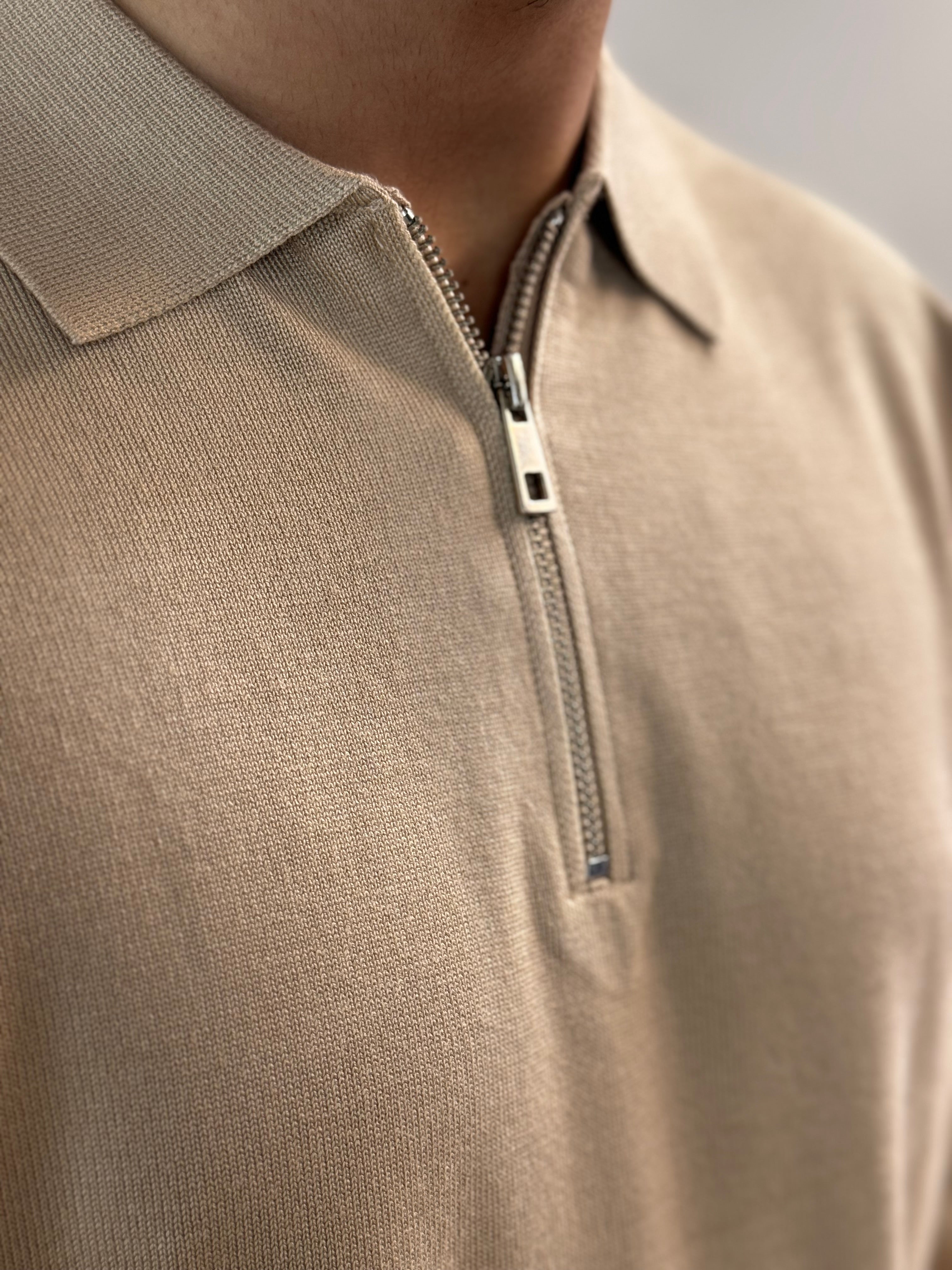 Polo mezza zip in misto lana- camiceria Pierro