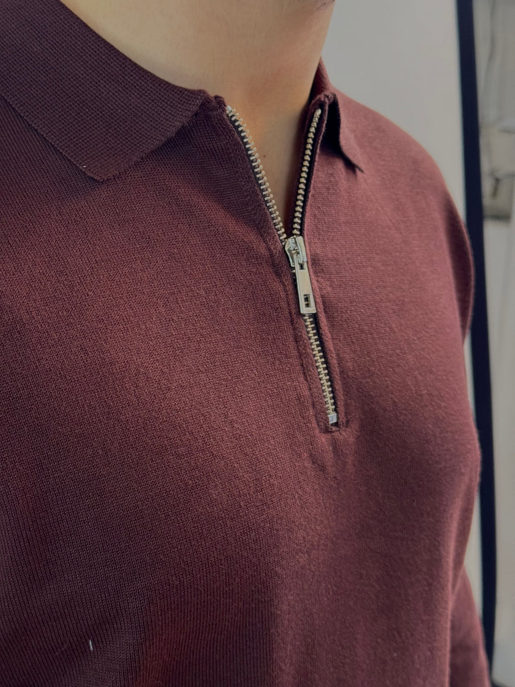 Polo mezza zip in misto lana- camiceria Pierro