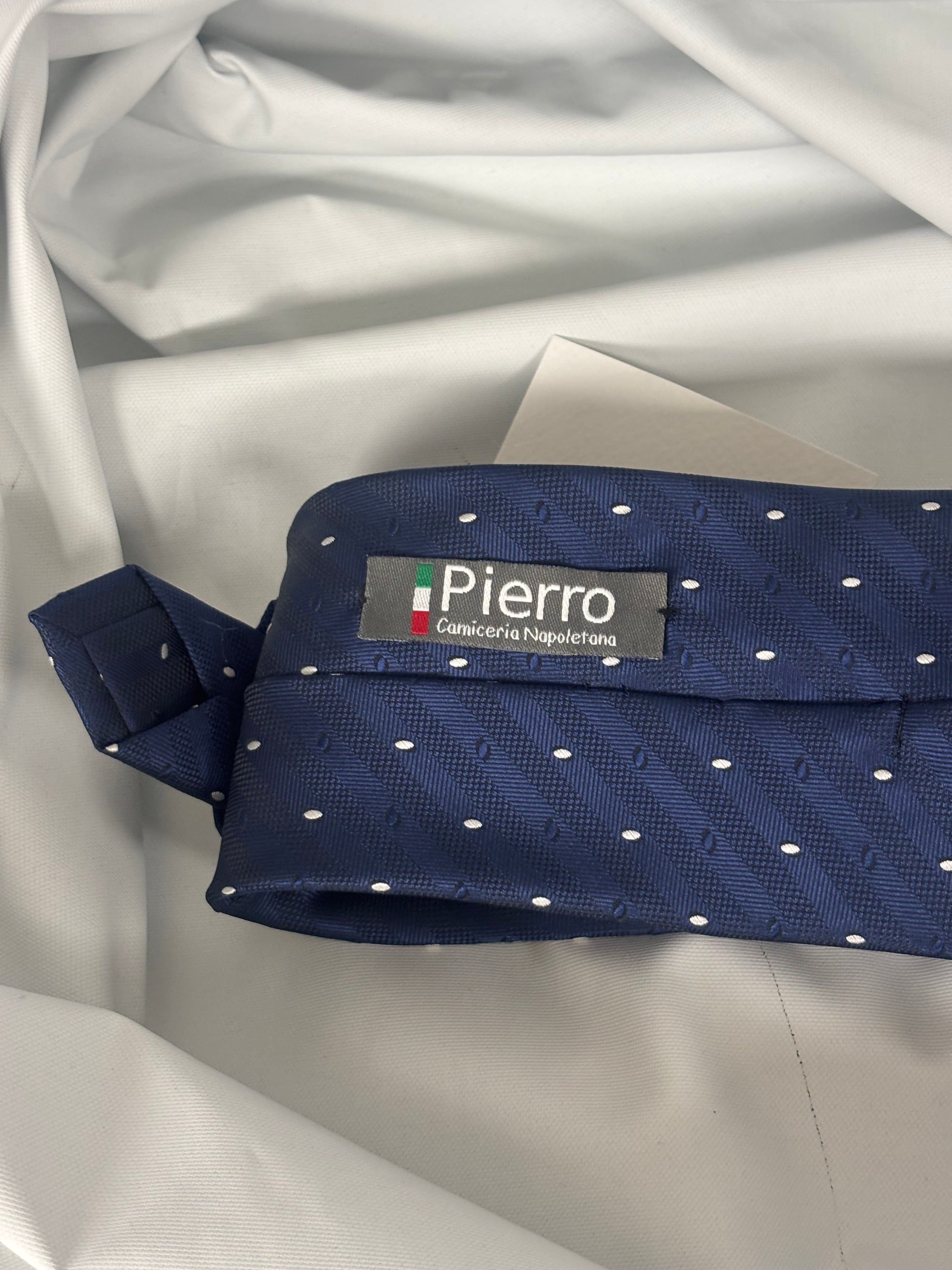 Cravatta blu navy con texture jackuard