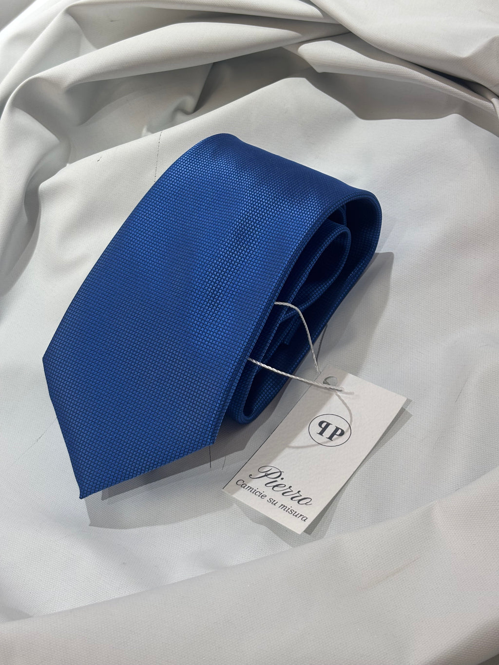 Cravatta blu royal con texture jacquard - 8 cm - camiceria Pierro