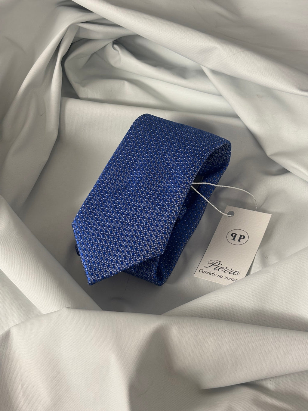 Cravatta blue con texture uniforme - 8 cm - camiceria Pierro