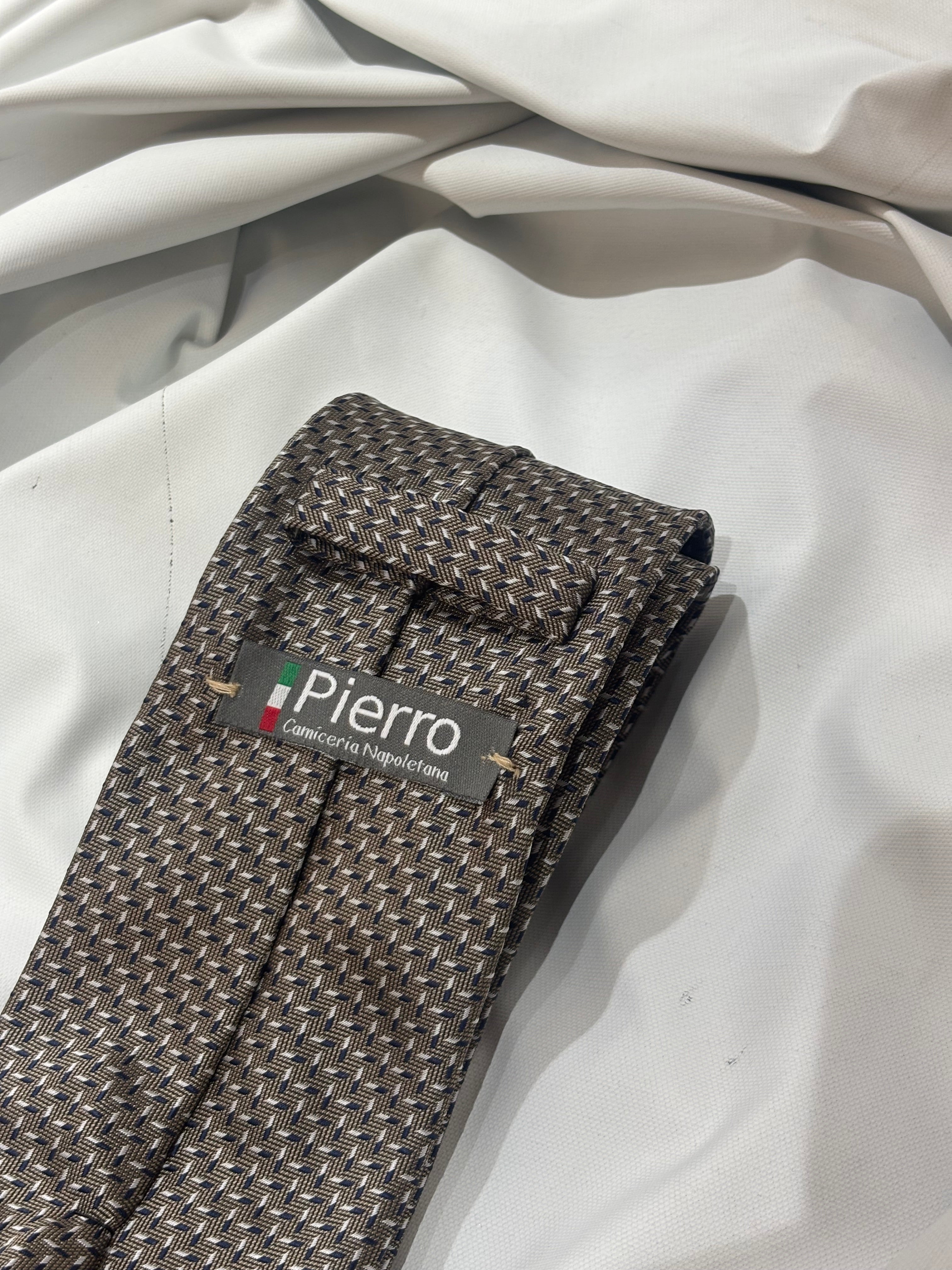 Cravatta antracite herringbone