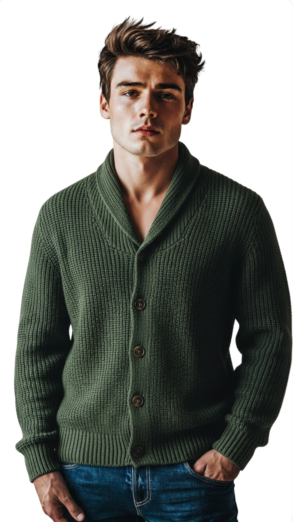 Cardigan a Coste con Colletto a Scialle - Pieraví