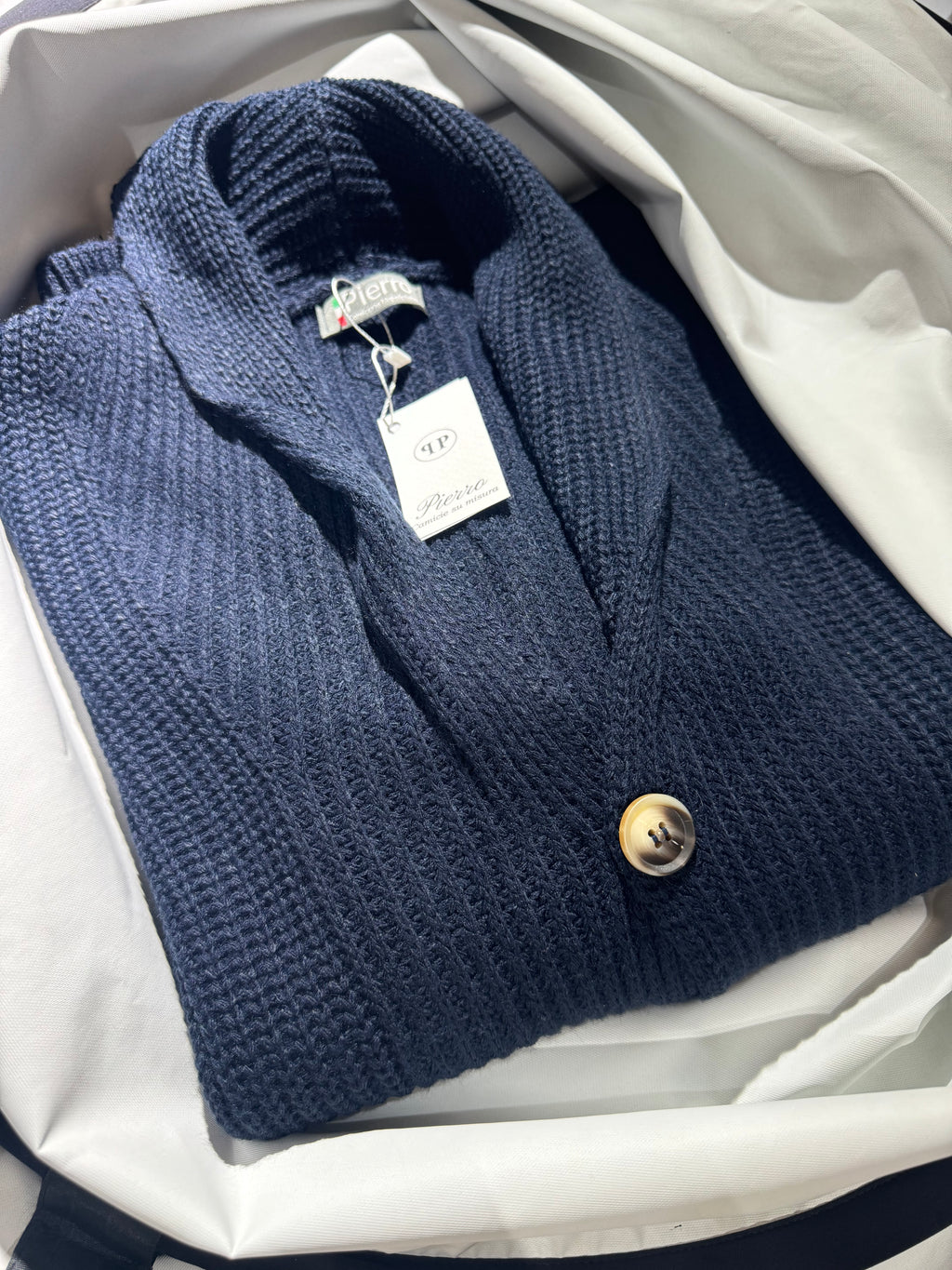 Cardigan a Coste con Colletto a Scialle - Pieraví