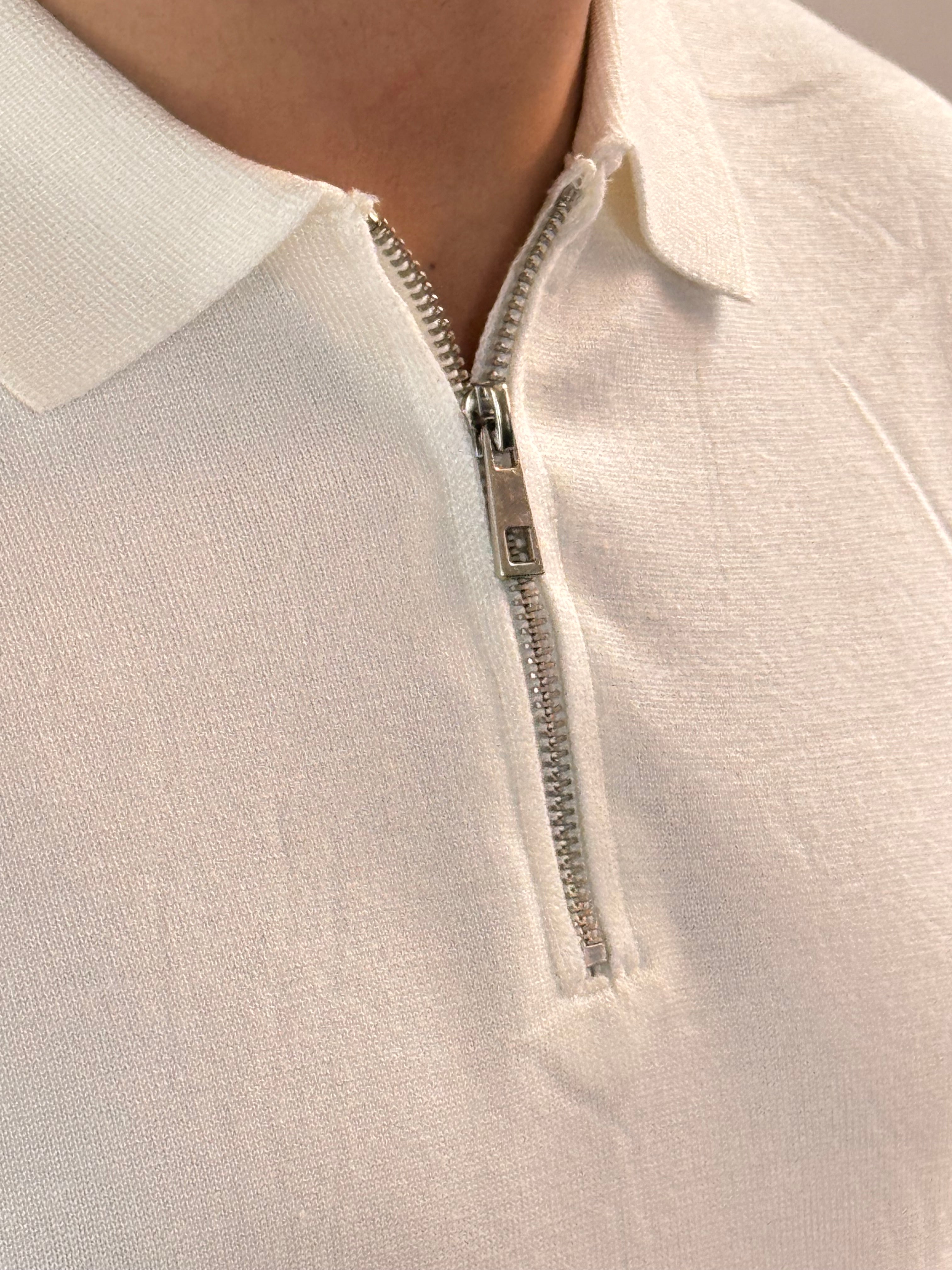 Polo mezza zip in misto lana- camiceria Pierro