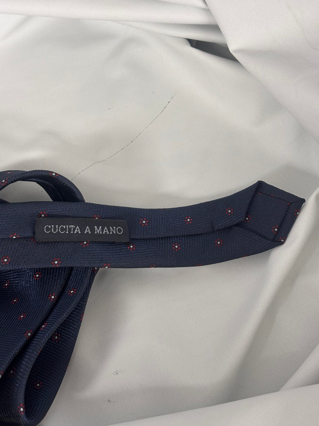 Cravatta blu navy in micro-pois - 8 cm - camiceria Pierro