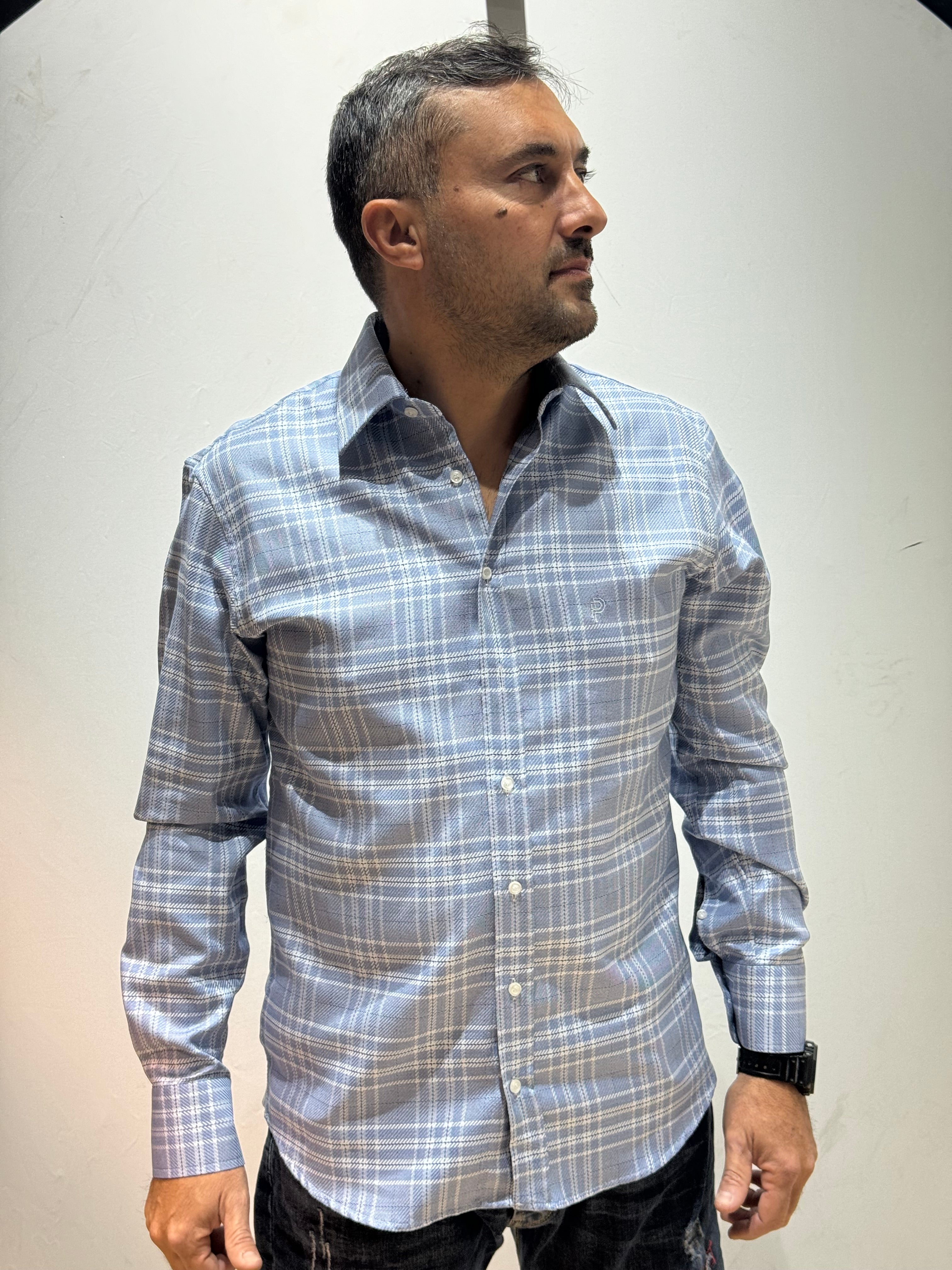 Camicia Regular Fit in Flanella Quadri logo ricamato - Camiceria Pierro