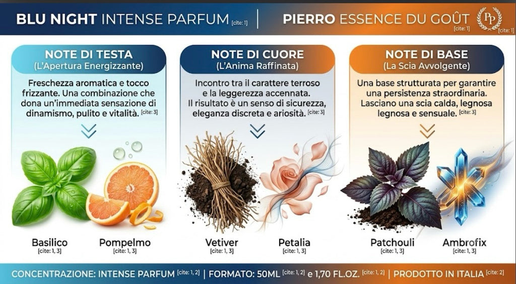 Blu Night - Intense Parfum | Un'Esperienza Legnosa, Vibrante e Rigenerante