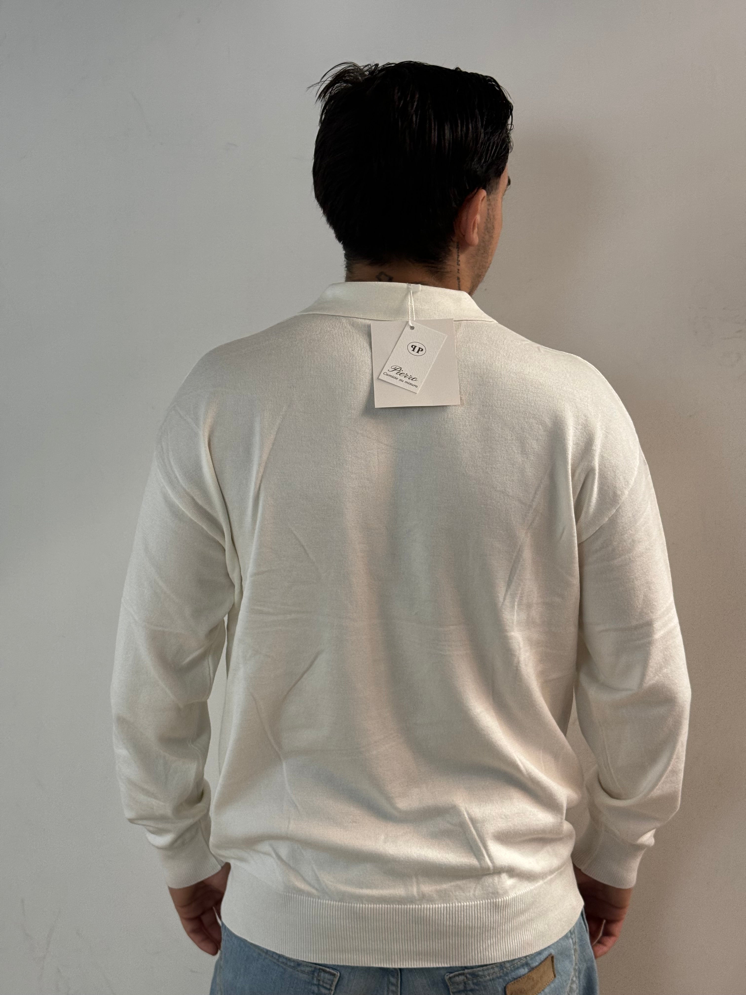 Polo mezza zip in misto lana- camiceria Pierro