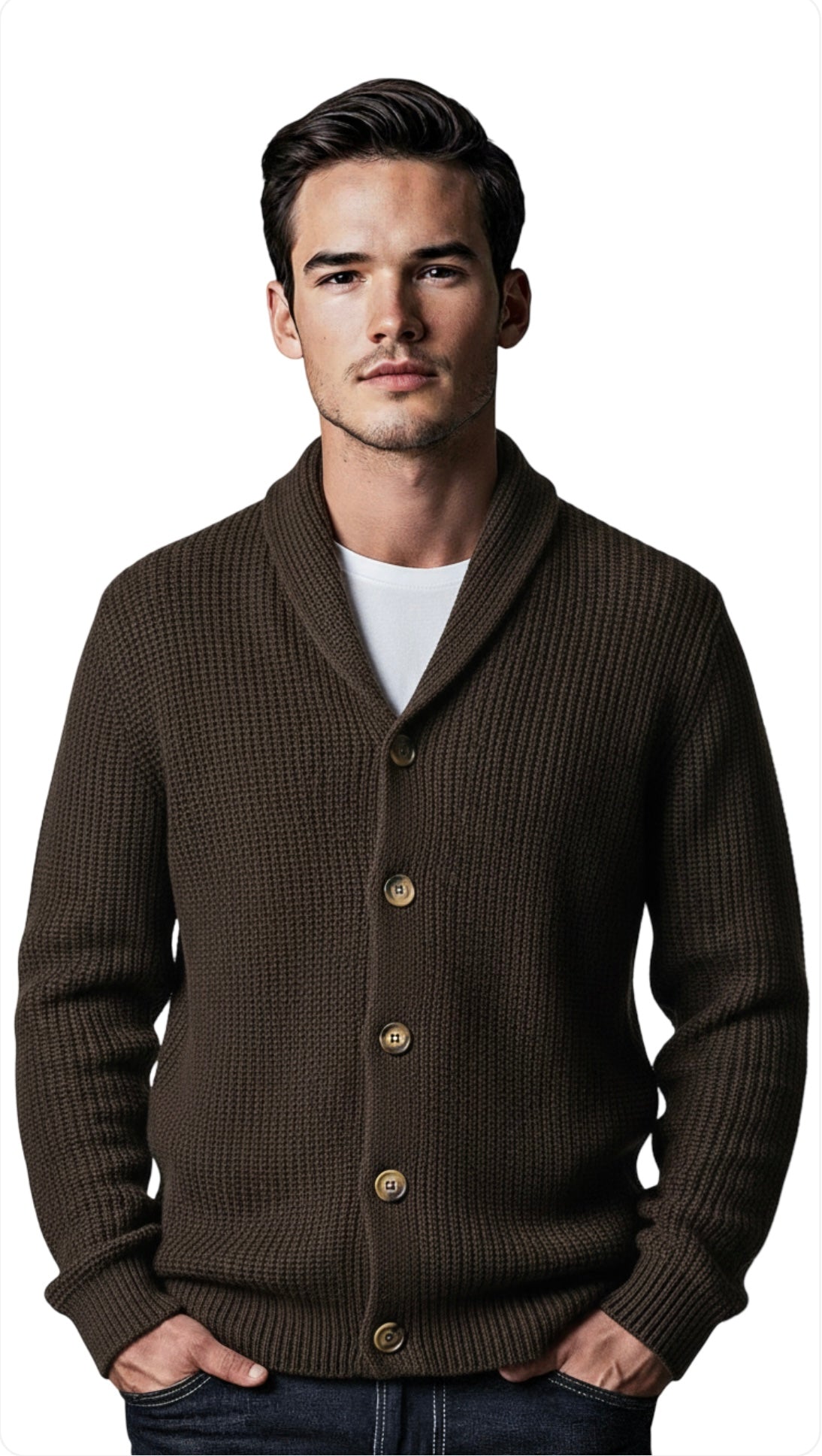 Cardigan a Coste con Colletto a Scialle - Pieraví