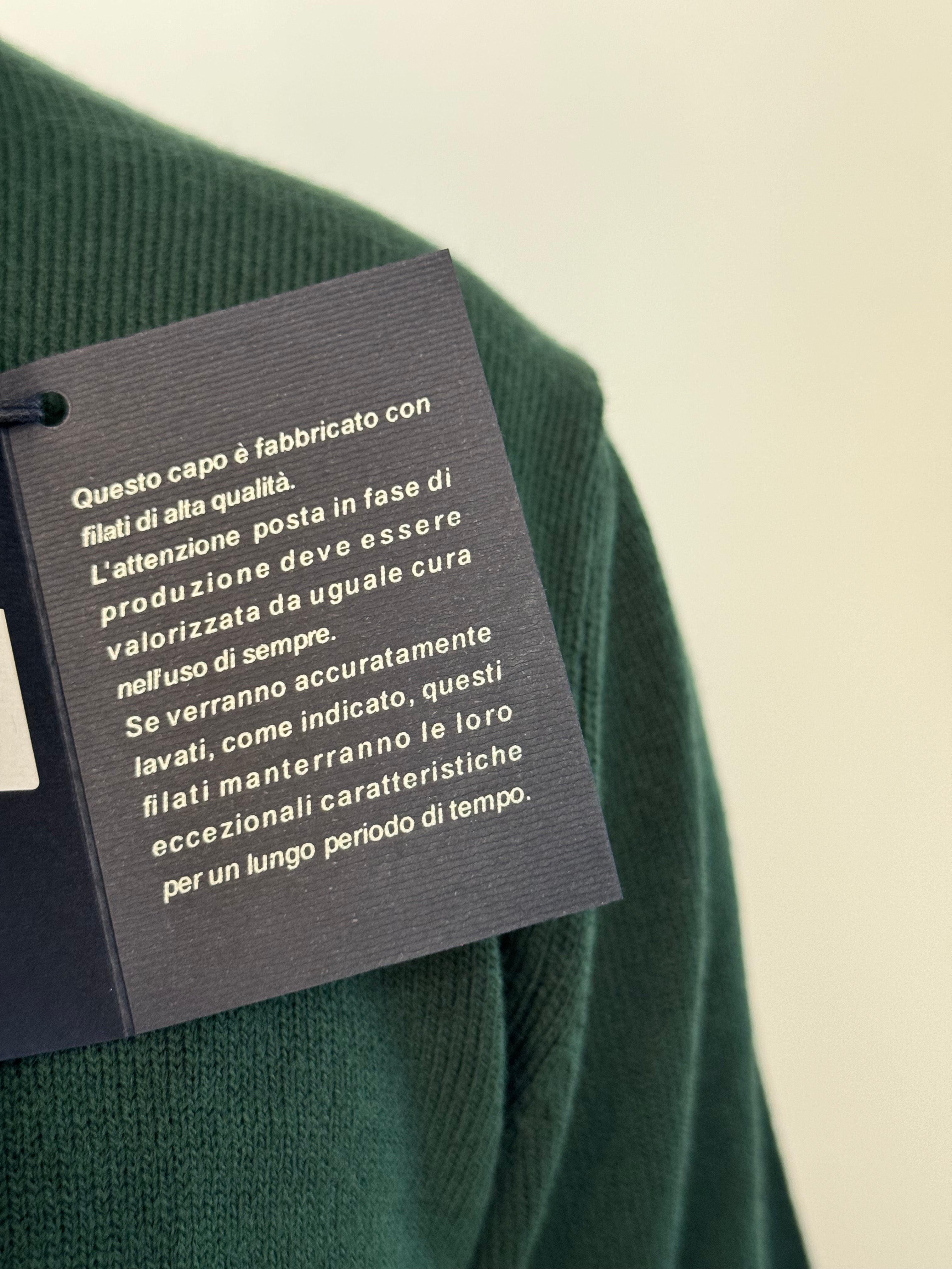 Maglione Uomo Verde Bottiglia – Girocollo in Cotone Leggero