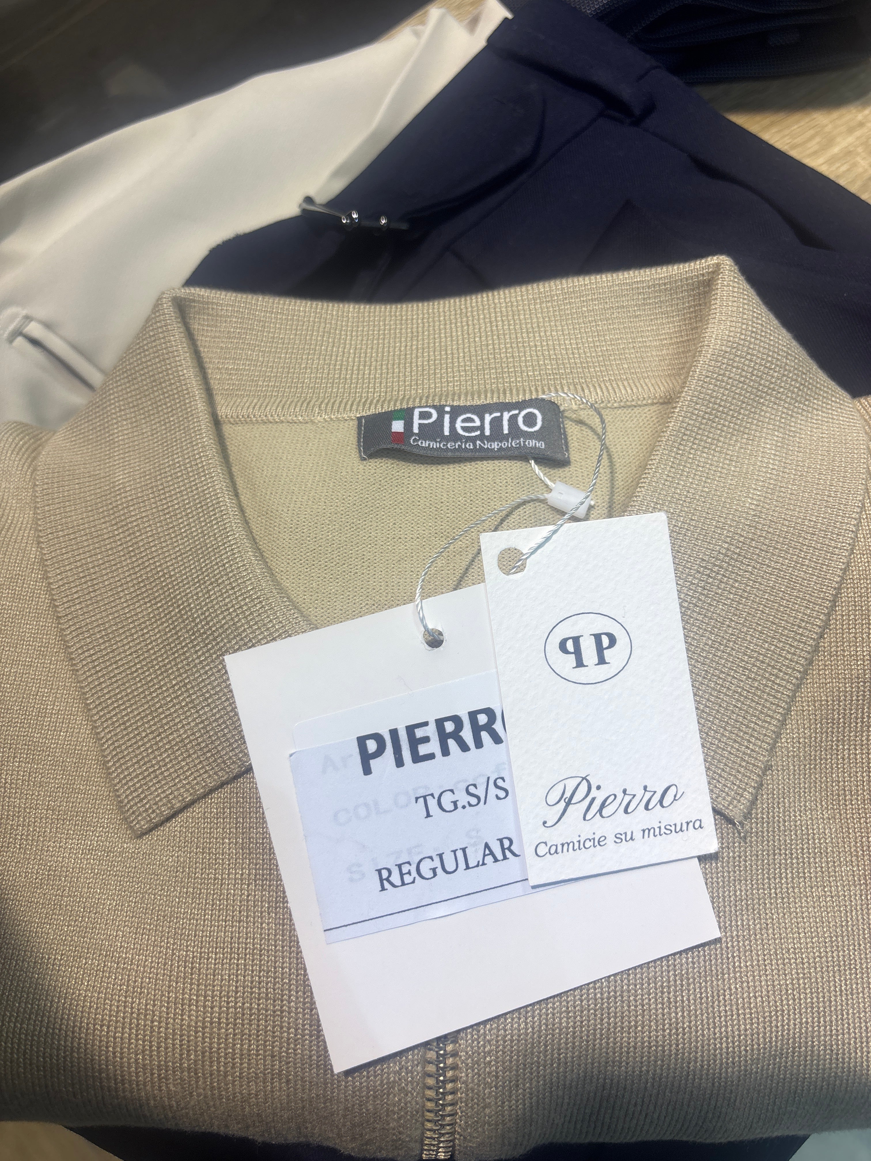 Polo mezza zip in misto lana- camiceria Pierro
