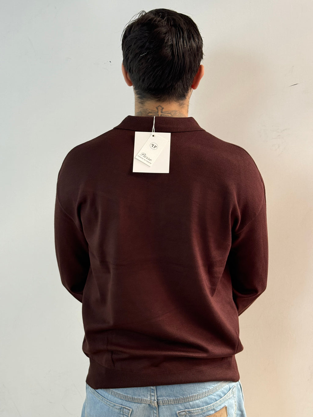 Polo mezza zip in misto lana- camiceria Pierro