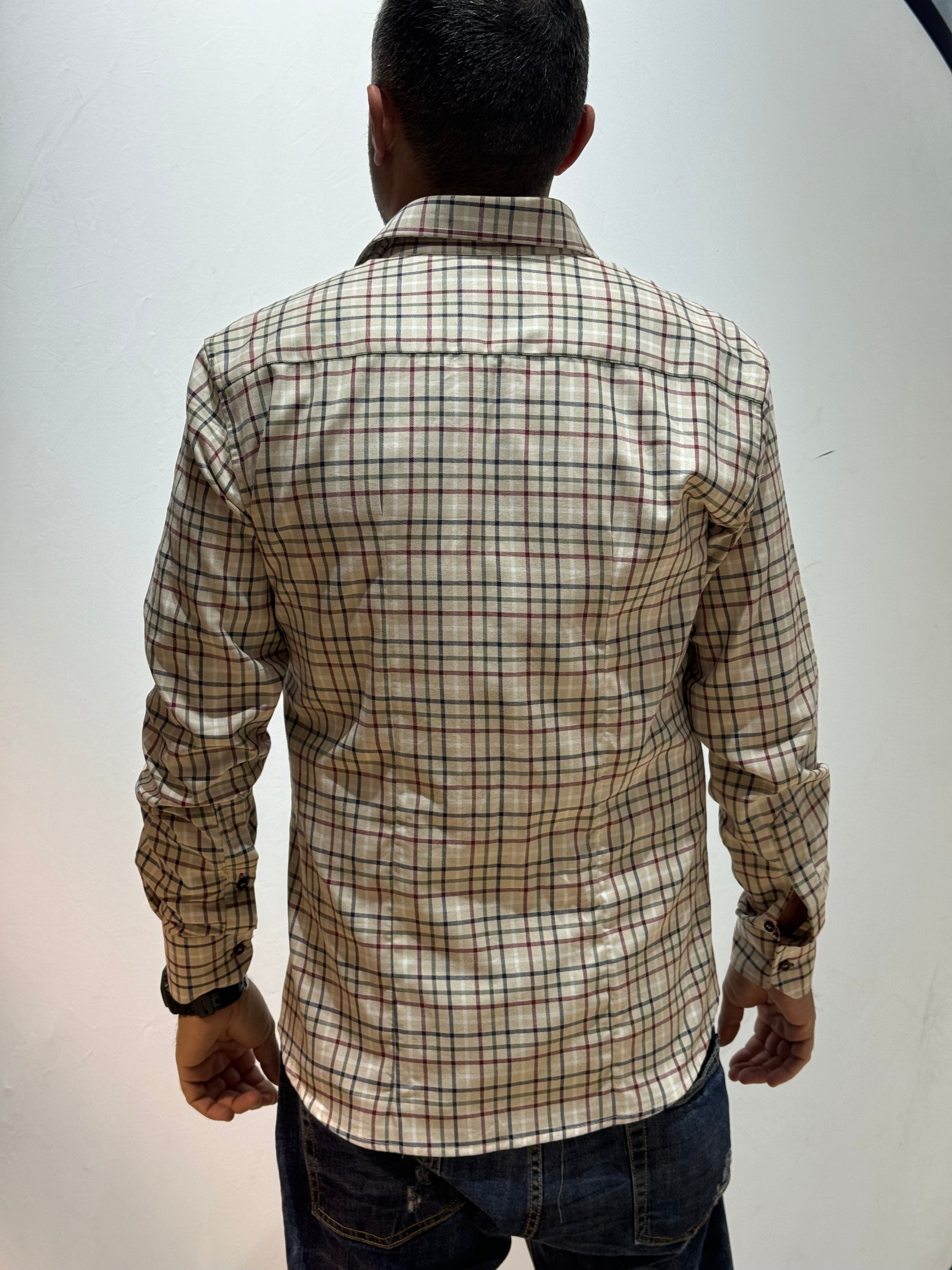 Camicia Uomo Regular Fit a Quadri – Collo Italiano e Logo Ricamato | Camiceria Pierro